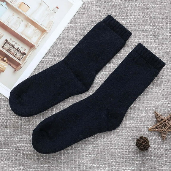Warm Socks for Men,Thick Socks,Extra Thick Rabbit Wool Socks Thickened Terry Socks Men'S Winter Mid-Calf Socks,Thick Winter Hiking Socks,Warm Breathable Crew Mens Socks(Navy)