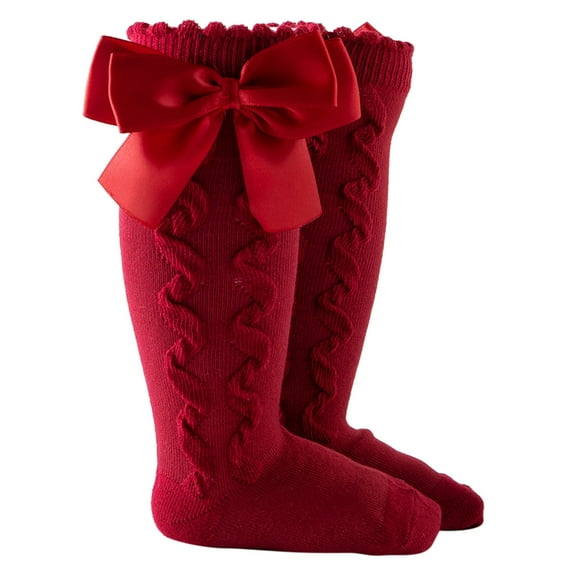 ZRBYWB Warm Socks Toddler Baby Kids Girls Solid Knee-High Socks Stockings Mid-Calf Length Princess Sock