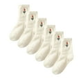 thumbnail image 1 of LDU Women's Thermal Crew Socks, Minimalist Flower Pattern with Fleece Lining for Everyday Comfort, 6 Pairs, 1 of 8