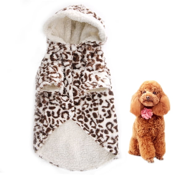Warm, Soft & Stylish Autumn-Winter Outfit for Pets, Size 16 Leopard Print Dog Coat Bienvenido