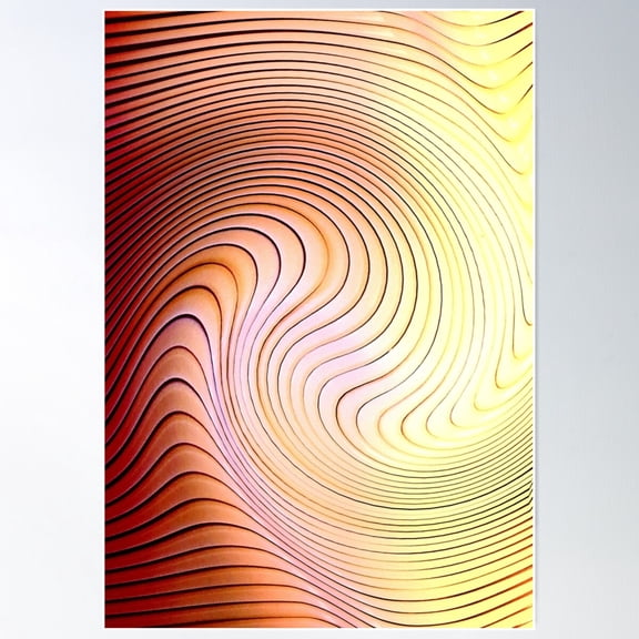 Warm Spiral Swirl - Abstract Geometric Design Poster Wall Art, Modern Wall Decor For Living Room Bedroom, 8x12 UNFRAMED