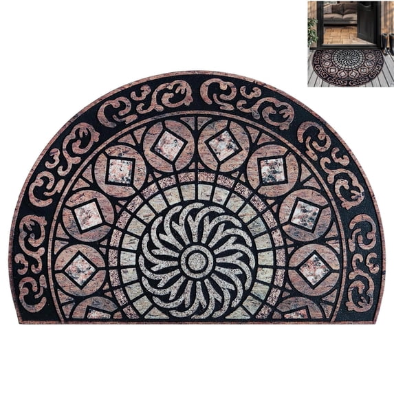 Warm Stylish Front Door Mat - Low Pile Front Door Mat Outside Entrance - Muddy Dirt Trapping Welcome Matt Outdoor - Rubber Backing Anti Slip Indoor Doormat Entrance - Large 16" x 24",B