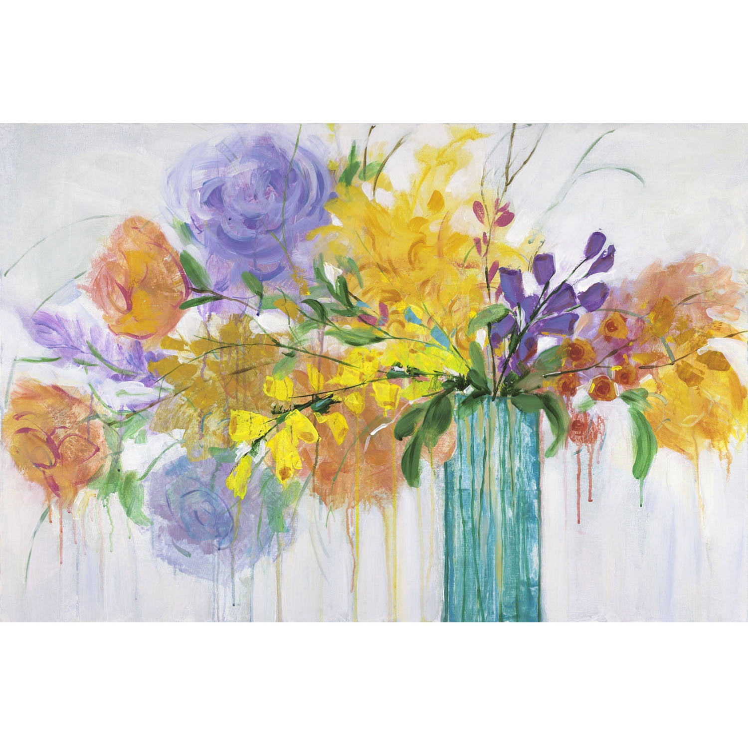 "Warm Summer Blooms II" Painting Print on Wrapped Canvas