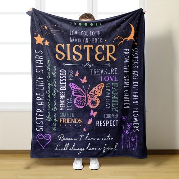 Warm Super Soft Envelope Blanket, High-definition Printing Gift Blanket For Sisters, Flannel Blanket, Air Conditioning Office Nap Blanket