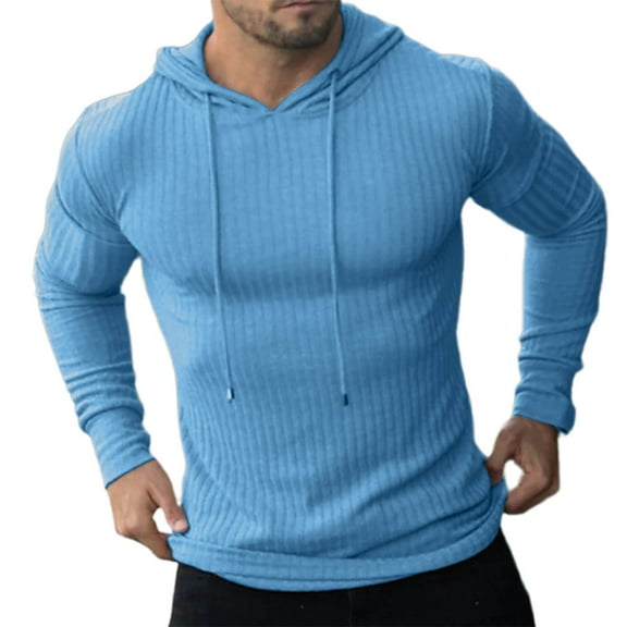Warm Sweaters for Men Knitted Long Sleeved Hooded Top Pullover Jacket Casual Solid Color Men's Loose Breathable Fall Winter Warm Breathable Pullover Trendy Baggy Soft Comfortable Sweater