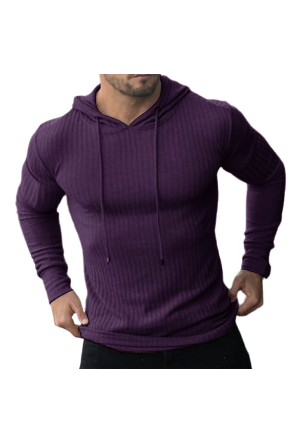 Warm Sweaters for Men Knitted Long Sleeved Hooded Top Pullover Jacket Casual Solid Color Men's Loose Breathable Fall Winter Warm Breathable Pullover Trendy Baggy Soft Comfortable Sweater