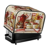 Warm and Sweet Kitchen Bread Maker Dust Cover, 2-Piece Toaster Dust Cover, Washable Creative Kitchen Small Appliance Dust Cover with Top hook, Suitable for Most Microwave Oven Toaster Oven Cover