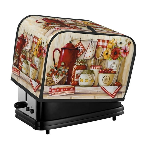 Warm and Sweet Kitchen Bread Maker Dust Cover, 2-Piece Toaster Dust Cover, Washable Creative Kitchen Small Appliance Dust Cover with Top hook, Suitable for Most Microwave Oven Toaster Oven Cover