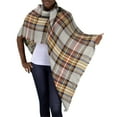 thumbnail image 1 of Warm Tartan Plaid Woven Oversized Fringe Scarf Blanket Shawl Wrap, 1 of 10