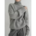thumbnail image 1 of Warm Thick High Neck Loose Women Knitted Sweater Casual Oversized Pullover Tops For Winter Fashion Outerwear Chic Fall Sweaters Women, 1 of 22