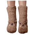 thumbnail image 1 of Warm Thick Knee High Socks for Women - Plush Fuzzy Sleeping Socks, Cozy Floor Slipper Socks with Soft Lining, Winter Home Lounge Boot Socks for Cold Weather Indoor Wear Khaki, 1 of 4