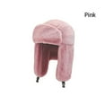 thumbnail image 1 of Warm Thick Plush Windproof Winter Hat Snow Caps Russian Ushanka Bomber Hat PINK, 1 of 8