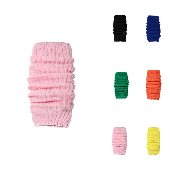 Warm Thigh High Socks for Women – Solid Color Neon Knitted Leg Warmers, Warm Foot Covers for Party & Fashion
