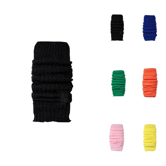 Warm Thigh High Socks for Women – Solid Color Neon Knitted Leg Warmers, Warm Foot Covers for Party & Fashion