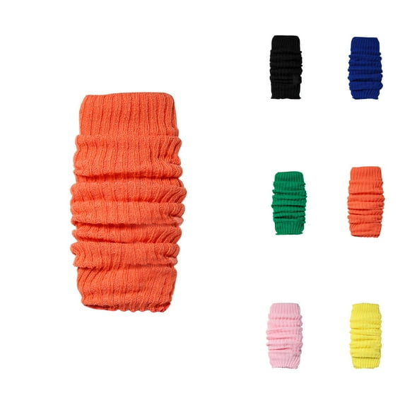 Warm Thigh High Socks for Women – Solid Color Neon Knitted Leg Warmers, Warm Foot Covers for Party & Fashion