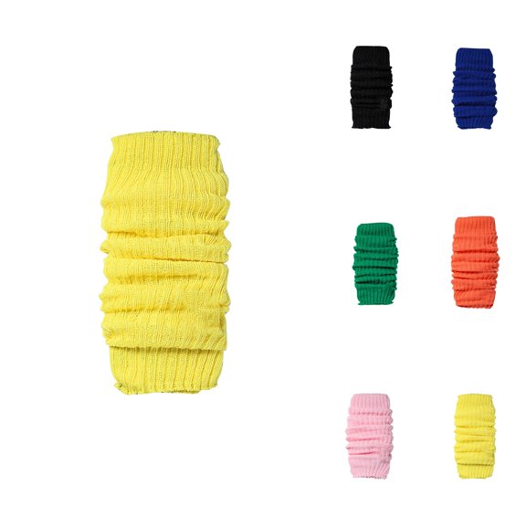 Warm Thigh High Socks for Women – Solid Color Neon Knitted Leg Warmers, Warm Foot Covers for Party & Fashion