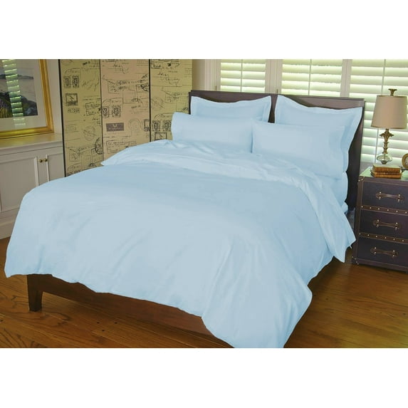 Warm Things Home 300 Thread Count Cotton Sateen Sheet Set Blue / Full