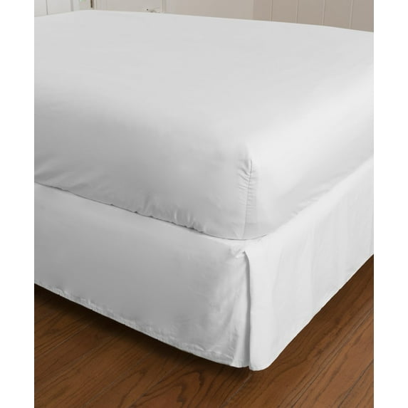 Warm Things Home 360 Thread Count Cotton Percale Fitted Bottom Sheet WHITE / Queen