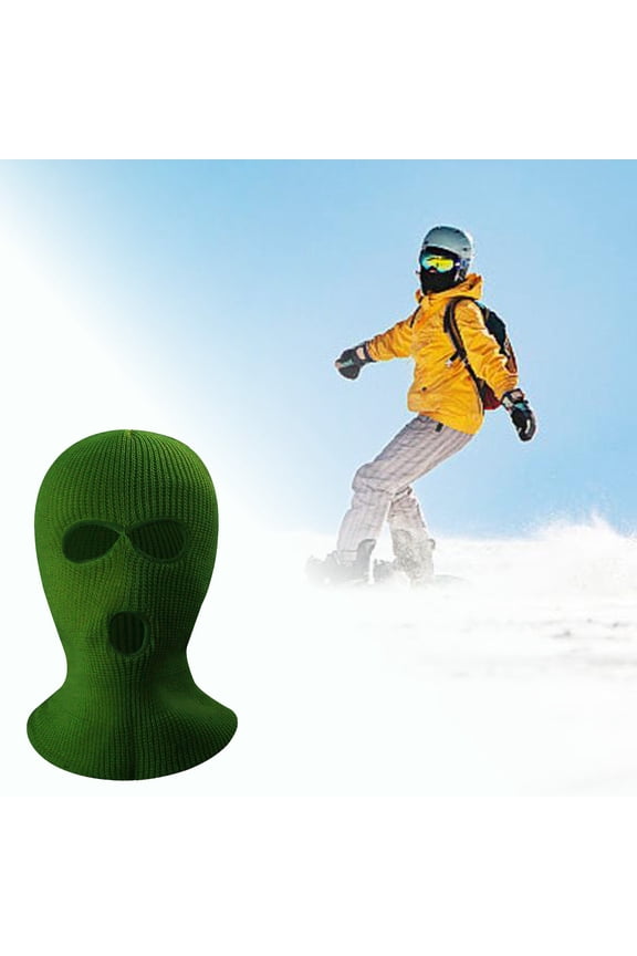 Warm Three-Hole Knitted Face for Outdoor Activities, Multifunctional Ski Cycling Wrap with Warmth and Foldable Design for All Ages