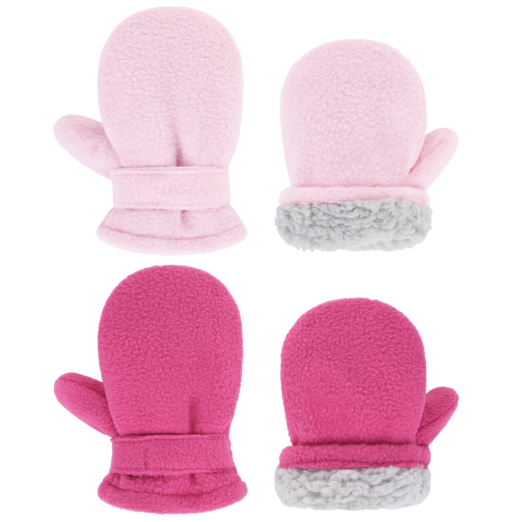 Newborn Baby Girls Scratch Mitten 2Pack, 06 months