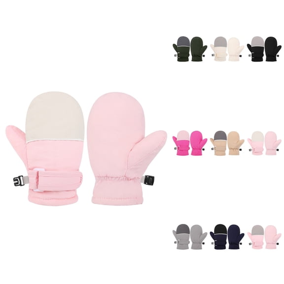 Warm Toddler Ski Mittens, Waterproof Lined Snow Gloves for Winter Outdoor Play, Cold Weather Activities, Boys Girls 4-10 Years