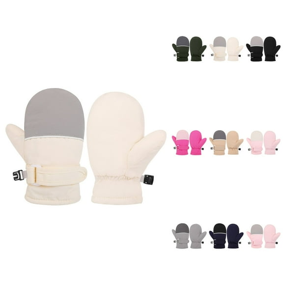 Warm Toddler Ski Mittens, Waterproof Lined Snow Gloves for Winter Outdoor Play, Cold Weather Activities, Boys Girls 4-10 Years