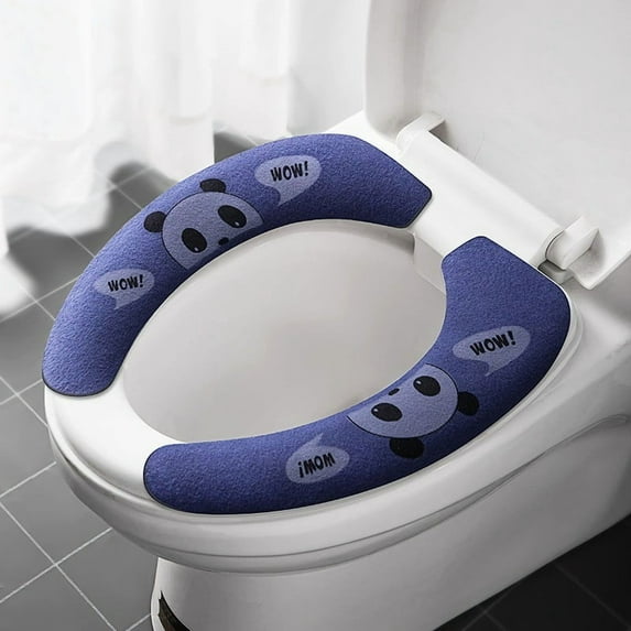 Warm Toilet Seat Cover Mat Plush Thick Toilet Seat Padded Non Slip Soft Cushion Washable Bathroom Warmer Static Cling Cover Non Adhesive