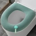 thumbnail image 1 of Warm Toilet Seat Cushion | Soft Polyester Fiber Heated Toilet Lid Cover | Bathroom Toilet Seat Pad Mat | Gray Green Blue Pink Color Options | Easy Installation & Removal, 1 of 6
