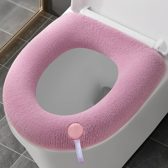 Warm Toilet Seat Cushion | Soft Polyester Fiber Heated Toilet Lid Cover | Bathroom Toilet Seat Pad Mat | Gray Green Blue Pink Color Options | Easy Installation & Removal