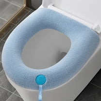 Warm Toilet Seat Cushion | Soft Polyester Fiber Heated Toilet Lid Cover | Bathroom Toilet Seat Pad Mat | Gray Green Blue Pink Color Options | Easy Installation & Removal