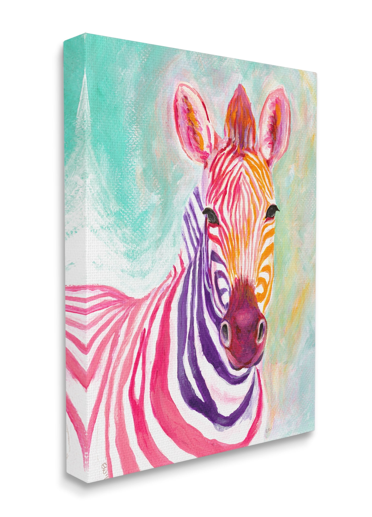 Stupell Industries Warm Tone Zebra Stripes Safari Animal Portrait Canvas Wall Art, 24 x 30, Design by Elvira Errico