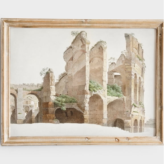 Warm Toned Colosseum, Ancient Rome Monument Art Print, Historical Wall Decor Ideas Home Decor #196, Unframed Poster Size 8x12