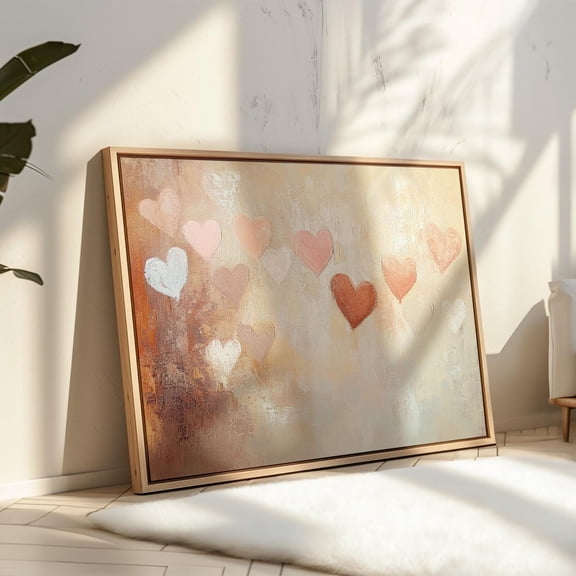 Warm Tones Heart Wall Art - Abstract Love-Inspired Hangable Artwork For Romantic Bedroom Or Living Room Décor Wall Art, Modern Wall Decor, 8x12 UNFRAMED
