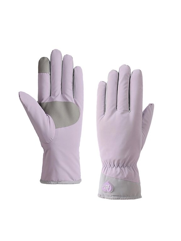 Warm Touch Screen Gloves for Women Waterproof Non-Slip Freezer Gloves for Driving, Cycling,Hiking,Skating Purple Free Size
