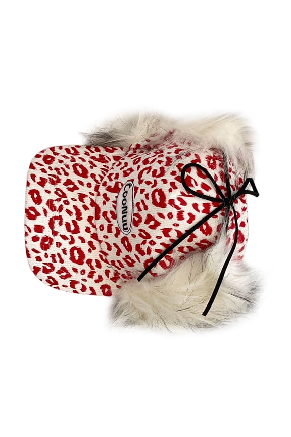 Warm Trapper Hat Faux Furs Baseball Cap With Foldable Ear Flaps Winter Fashion Accessory Headwear for Outdoor Activity