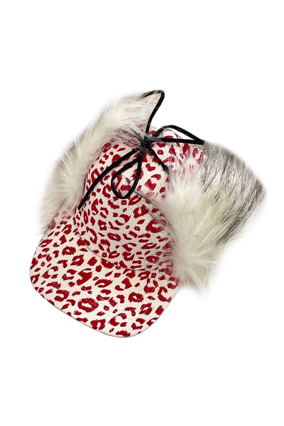 Warm Trapper Hat Faux Furs Baseball Cap With Foldable Ear Flaps Winter Fashion Accessory Headwear for Outdoor Activity