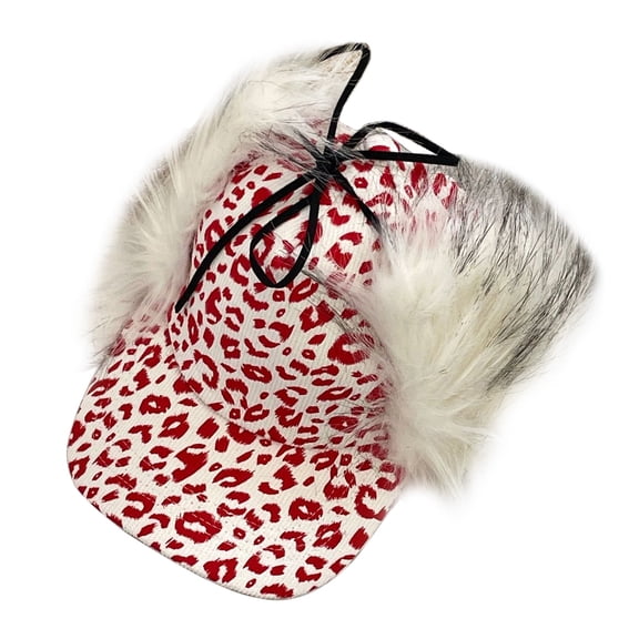 Warm Trapper Hat Faux Furs Baseball Cap With Foldable Ear Flaps Winter Fashion Accessory Headwear for Outdoor Activity