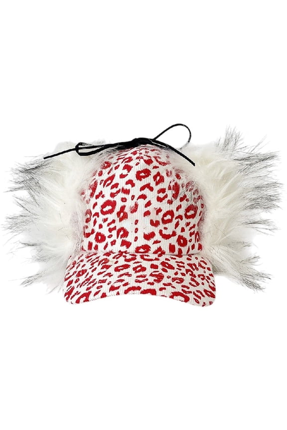 Warm Trapper Hat, Unisex Winter Ear Flap, Leopard Print Baseball Cap with Earflap, Hunting Hat for Skiing Skating Outdoor Activities