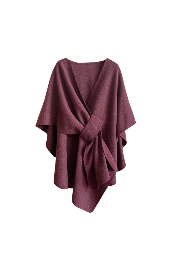 Warm Unisex Cloak Shawl Cold Weather Protection Soft Faux Wool Lightweight Travel Essential