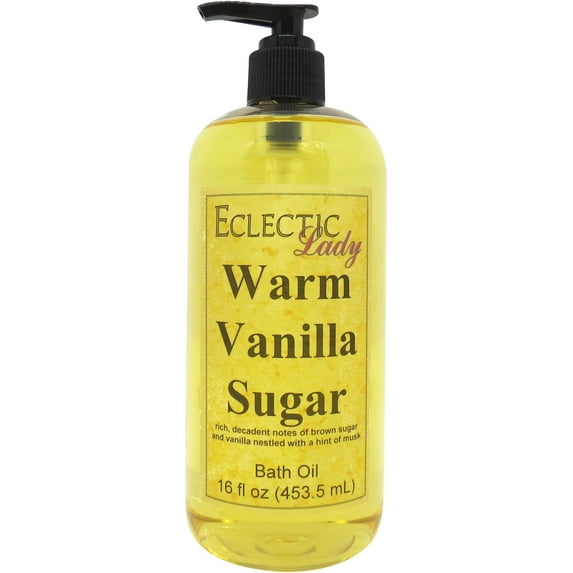 Warm Vanilla Sugar Bath Oil - Scented Body Oil - Relaxing & Moisturizing Bathing Oil - Fragrance Body Oil For Dry & Rough Sensitive Skin - 16 oz