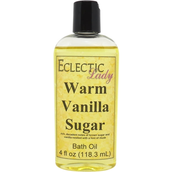 Warm Vanilla Sugar Bath Oil - Scented Body Oil - Relaxing & Moisturizing Bathing Oil - Fragrance Body Oil For Dry & Rough Sensitive Skin - 4 oz