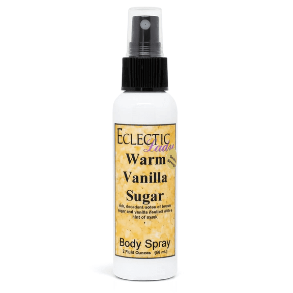 Warm Vanilla Sugar Body Spray, Eclectic Lady, Hydrating Mist, Unisex (Double Strength), 2 oz