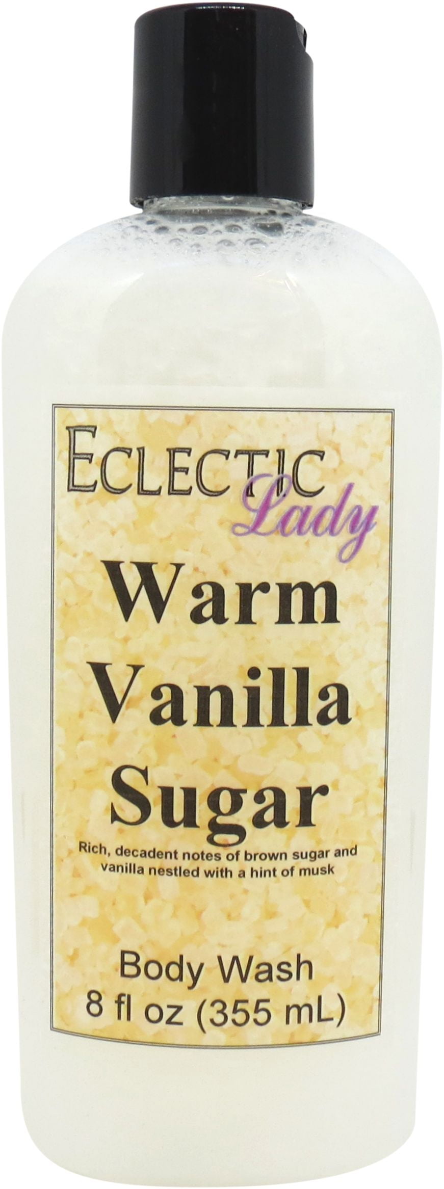 Warm Vanilla Sugar Body Wash by Eclectic Lady, Liquid Shower Gel for Women and Men, 8 Ounces