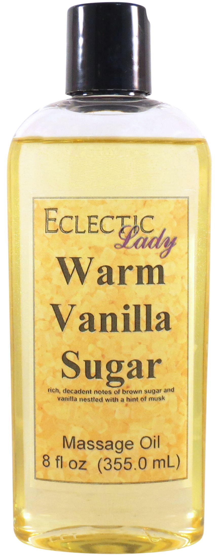 Warm Vanilla Sugar Massage Oil by Eclectic Lady, 8 oz, Sweet Almond Oil and Jojoba Oil