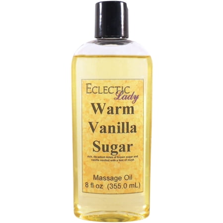 Warm Vanilla Sugar Massage Oil by Eclectic Lady, 8 oz, Sweet Almond Oil and Jojoba Oil