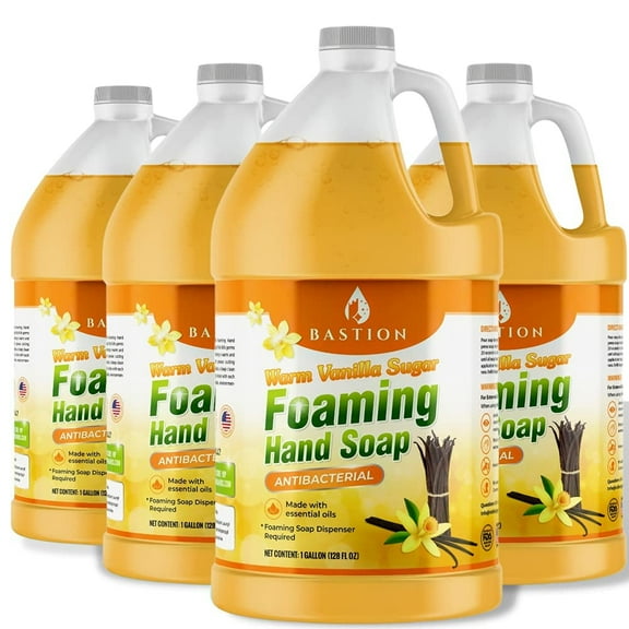 Warm Vanilla Sugar Scent Foaming Antibacterial Hand Soap For Sensitive & Dry Skin - 4 Gallon Refills.