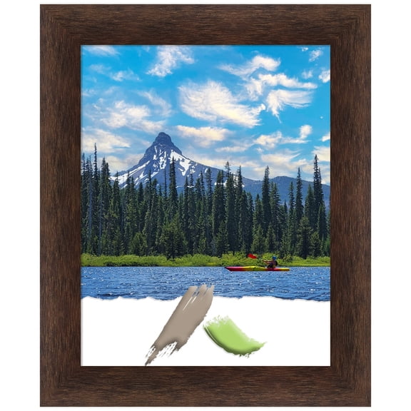 Warm Walnut Narrow Wood Picture Frame, Photo Frame, Art Frame