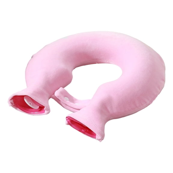 Warm Water Bag, Ergonomic U-Shape Design with Secure Closure for Hot & Cold Compress on Neck & Hands