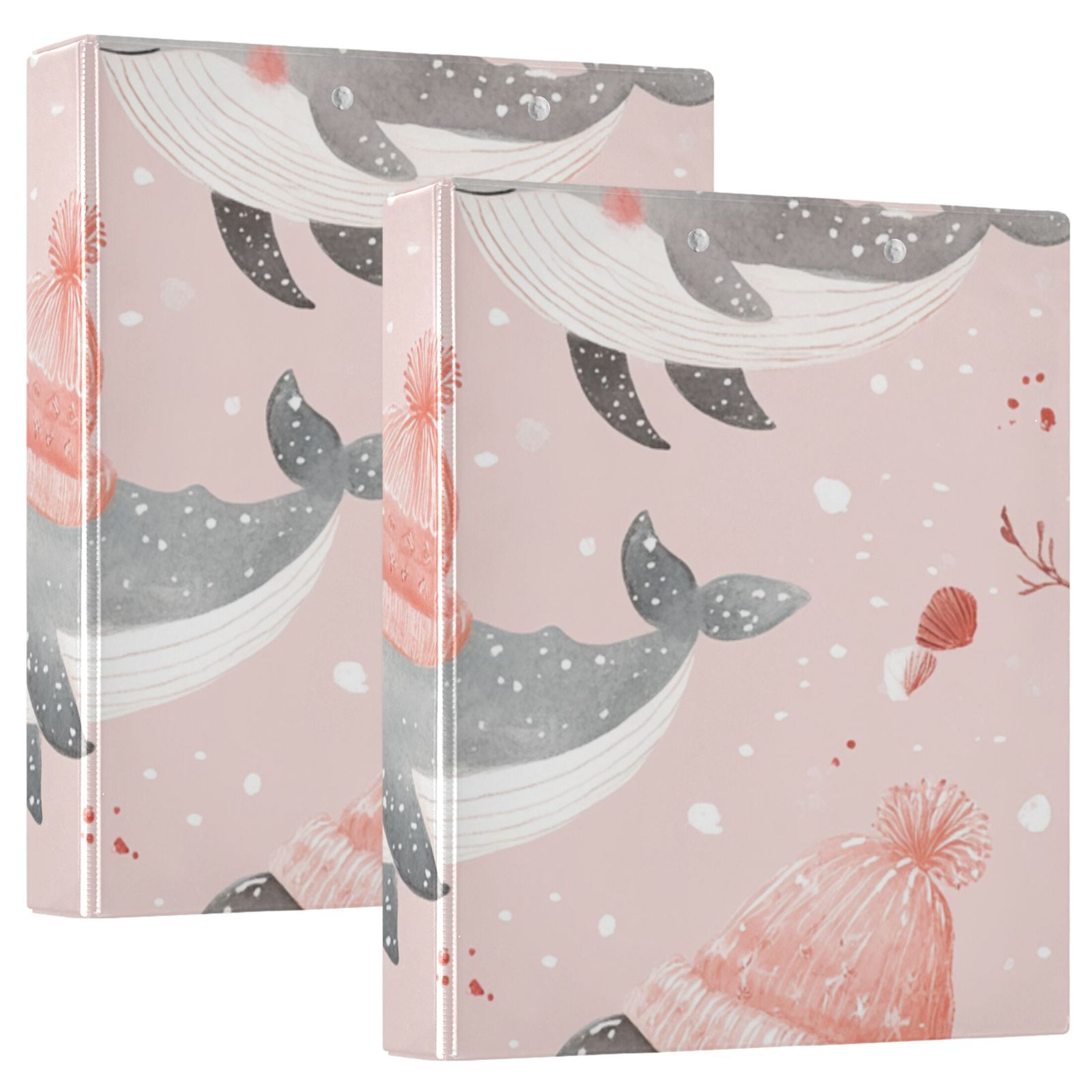 Warm Whales 3 Ring Binders 1.5 inch Hardcover File Folders with ...