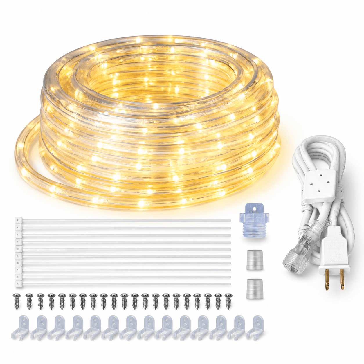 Wled Rope Light Warm White 25FT Cuttable Waterproof LED Rope Lights for Indoor Outdoor ...